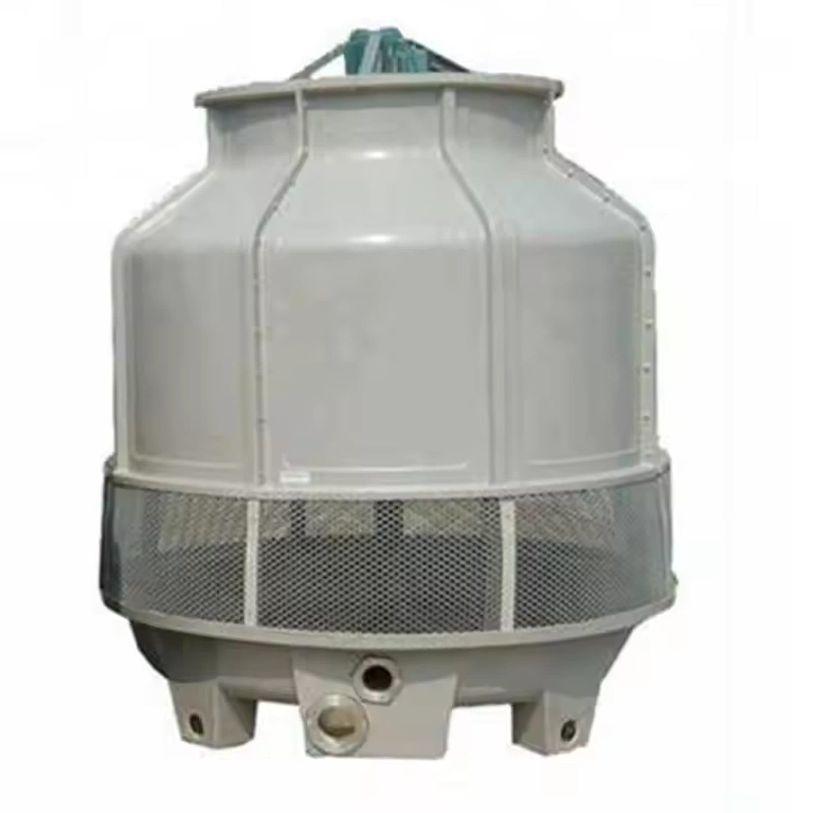 Bottle-type industrial cooling tower installed at a processing facility